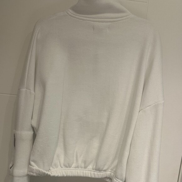 Pretty Little Thing White Contrast Half Zip Hoodie - Picture 3 of 4